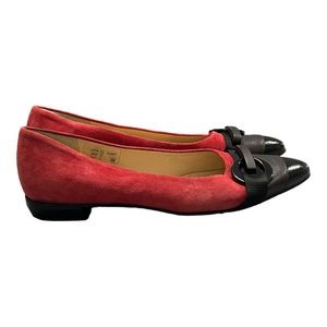 Brunate Women’s Red and Black Suede Pointy Toe‎ Italian Flats   Sz 38(7)